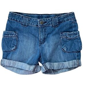 Crazy 8 Girl’s Size 10 shorts denim, cuffed legs, side pockets, adjustable waist
